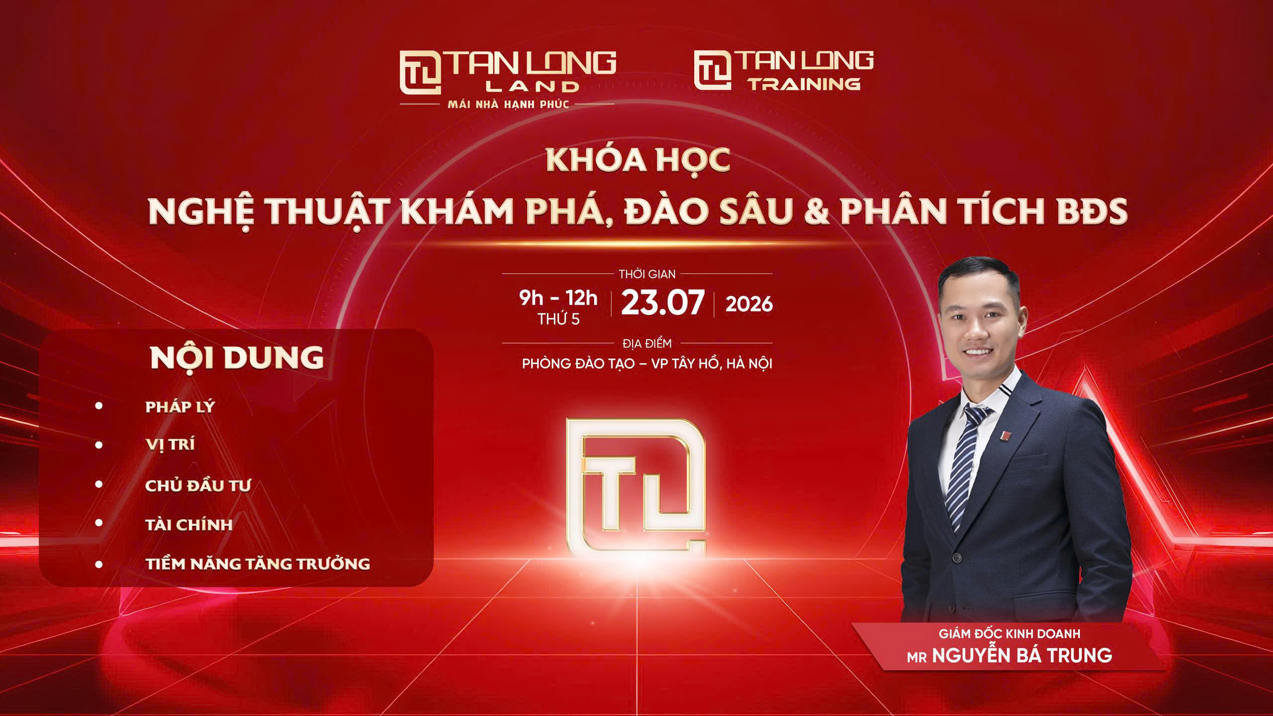 Khoá học Nghệ thuật Khám phá, Đào sâu & Phân tích BĐS